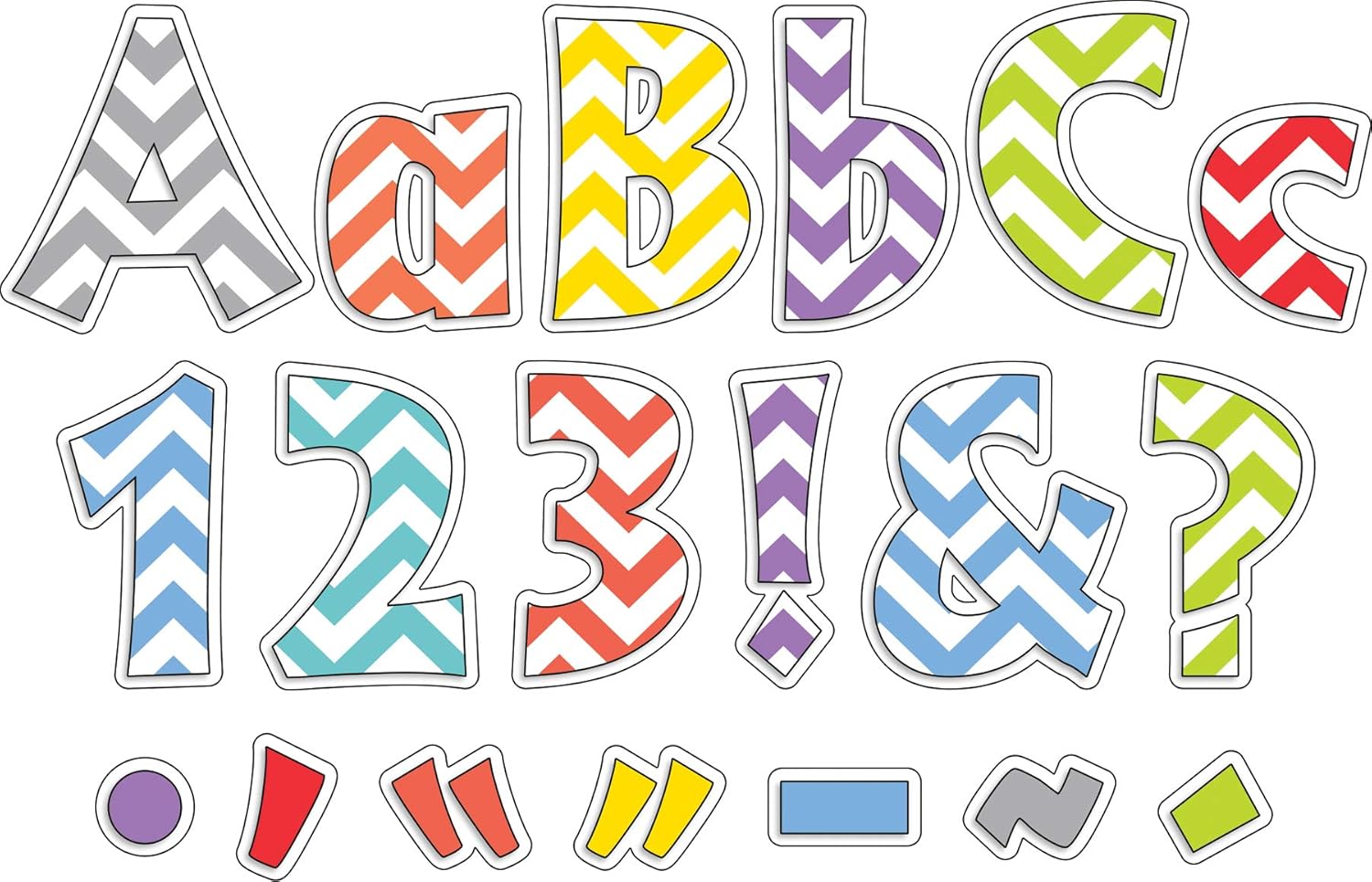 Barker Creek Letter Pop-Outs Chevron Die-Cut Cardstock