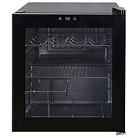 Avanti WBC16Z1B-IS Beverage Refrigerator and Wine Cooler with 15 Bottle/60 Can Capacity, Glass Door, 17-Inch Wide Freestanding, Adjustable Thermostat Control, 1.6-Cubic Feet, Cu.Ft, Black