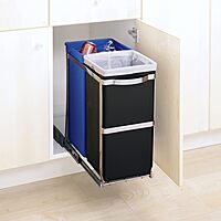 simplehuman Under-Cabinet and In-Cabinet Pull-Out Trash & Recycling Bin, Heavy-Duty Steel Frame