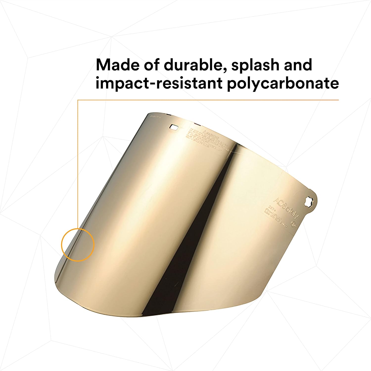 3M Total Performance Gold-Coated Face Shield Window WCP96G -00000, Polycarbonate, Clear