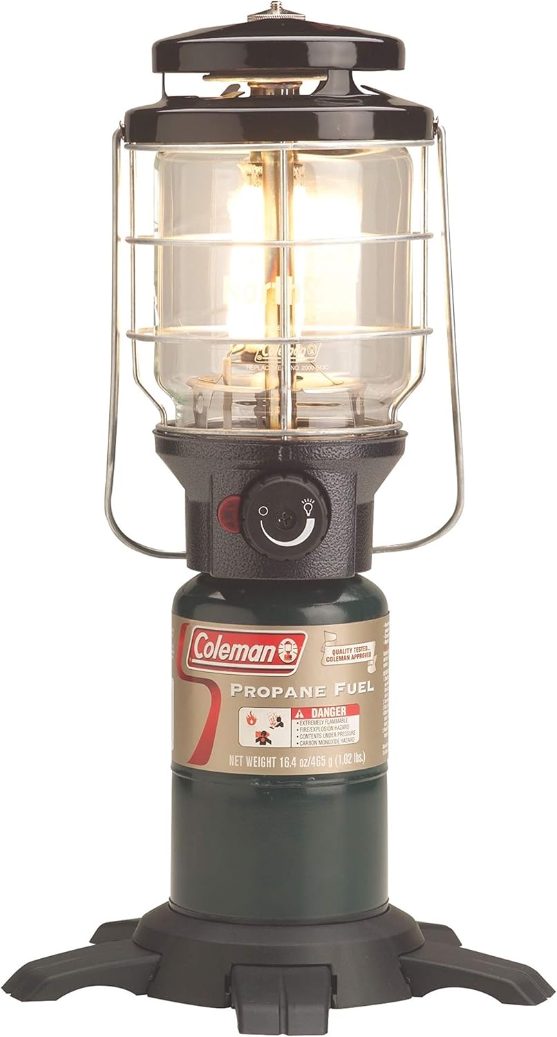 Coleman NorthStar 1500 Lumens Gas Lantern with Matchless Lighting, Folding Propane Lantern with Mantles & Globe for Camping