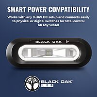 BLACK OAK Low Pro Marine Spreader Light - Flush Mount, 2000 Lumens, 120° Beam, IP69K