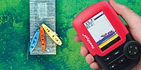 HawkEye Fishtrax 1C Fish Finder with HD Color Virtuview Display, Black/Red, 2" H x 1.6" W Screen Size