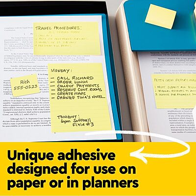 Post-it Notes, 3 in x 3 in, 18 Sticky Notes Pads, 100 Sheets per Pad, The Iconic Canary Yellow Note