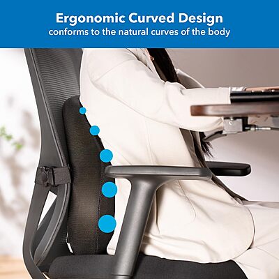 Mount-It! Office Chair Lumbar Support Cushion with Memory Foam
