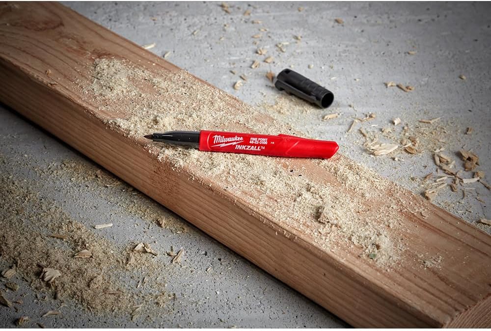 Milwaukee 48-22-3100 Inkzall Jobsite Fine Point Black Permanent Marker 12 Pack