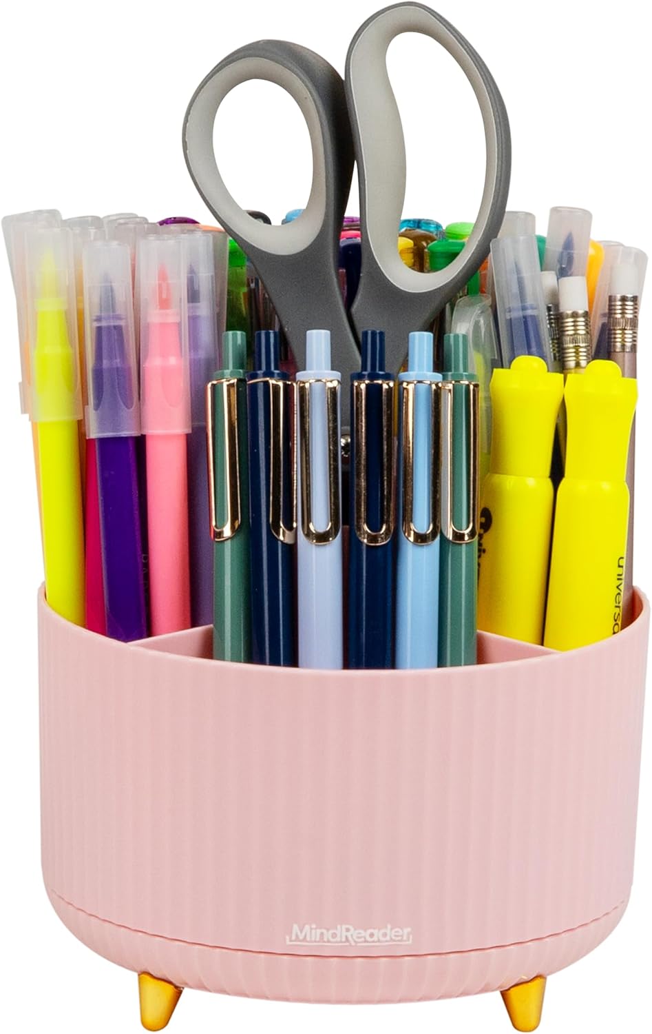 Mind Reader Rotating Pen Cup Accessory Holder Desktop Organizer