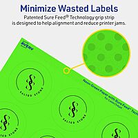 Avery Printable Round Labels, Sure Feed Technology, 2.25" Diameter, Neon Green, Print-to-The-Edge, Laser/Inkjet Printable