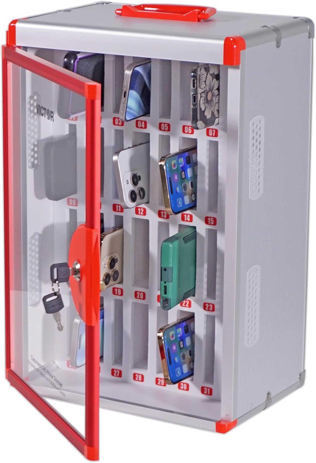 Victor Classroom Cell Phone Storage, 32 Slots Cell Phone Holder for Classroom