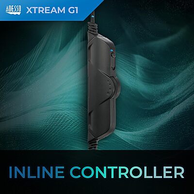 ADESSO Xtream Gaming Headset with 50 mm Drivers, Noise Cancelling Microphone and LED Lighting