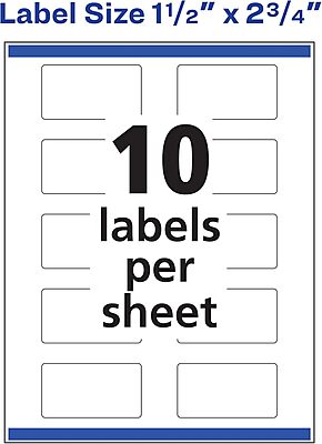 Avery Glossy Clear Rectangle Labels, 1.5 x 2.75, Sure Feed, Print-to-the-Edge