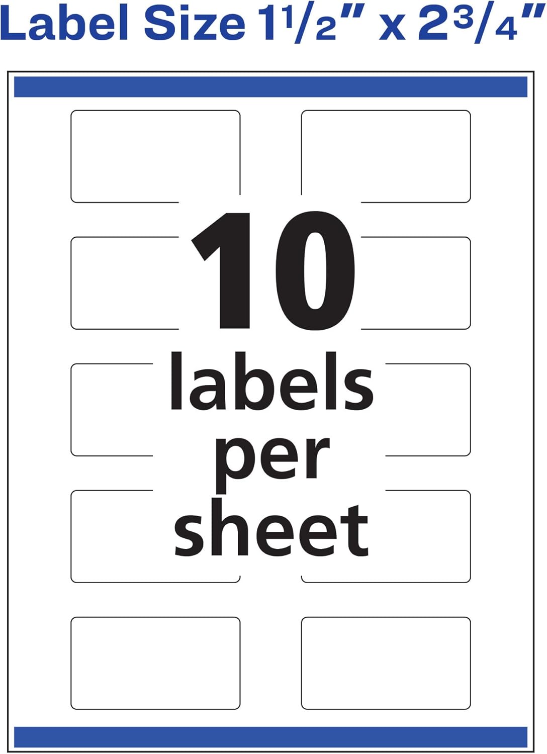 AVERY Glossy White Rectangle Labels, Sure Feed Technology, 1.5" x 2.75"