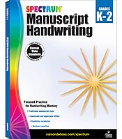 Spectrum Manuscript Handwriting Kindergarten to 2nd Grade Workbooks, Vocabulary, Sentence Building Skills