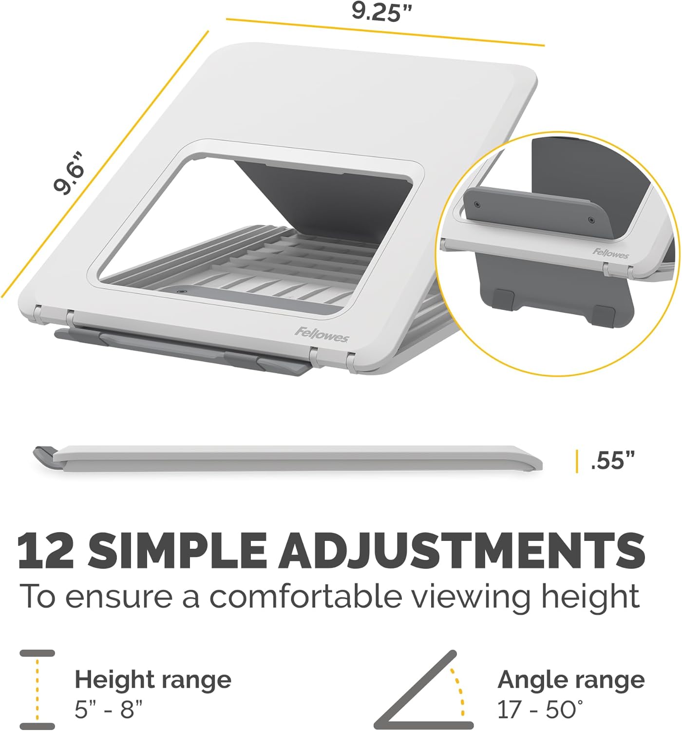 Fellowes Breyta Adjustable Laptop Stand, 12 Height Adjustments