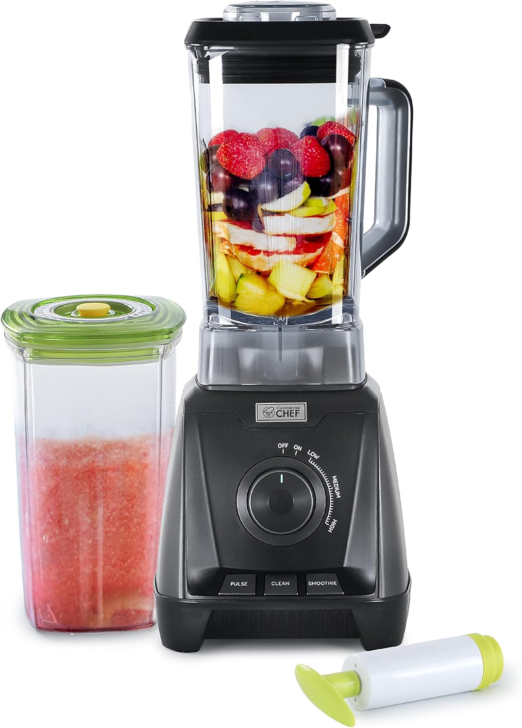 COMMERCIAL CHEF 1200 Watt High Power Blender, 50.7 oz, Black Multi Purpose
