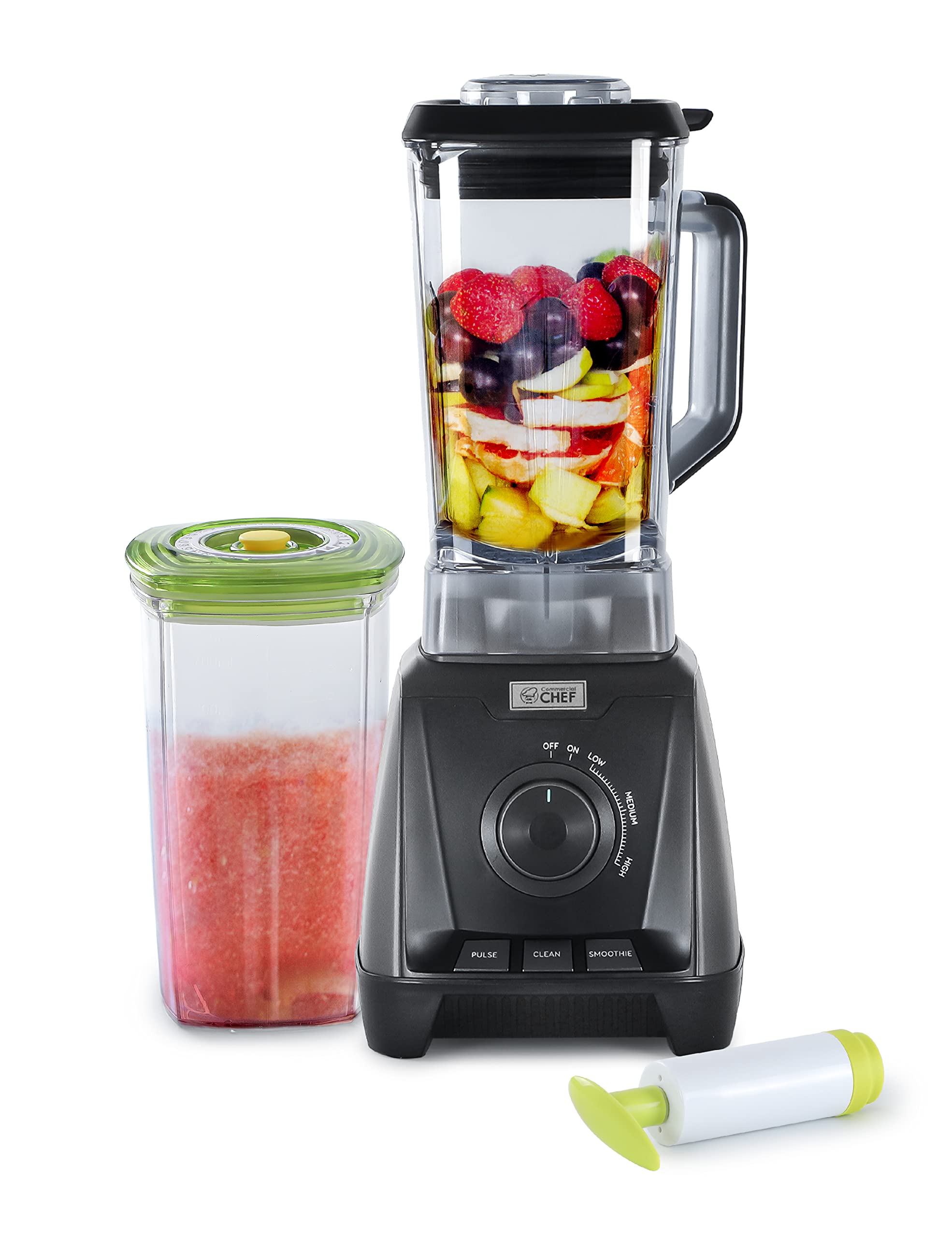 COMMERCIAL CHEF 1200 Watt High Power Blender, 50.7 oz, Black Multi Purpose