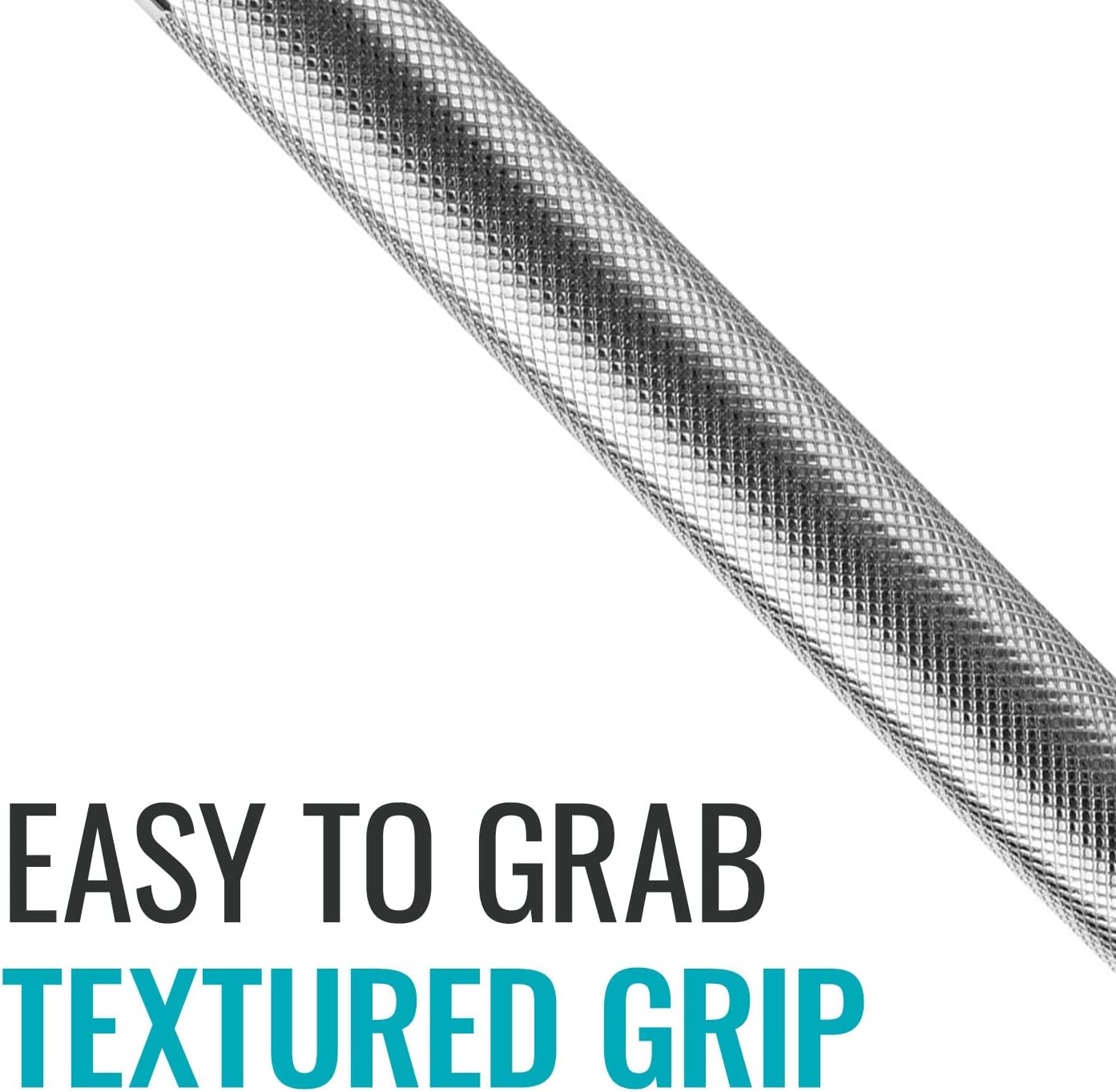 DMI Textured Grab Bar for Bathroom, Chrome-Plated Knurled Steel