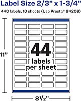 Avery Durable Waterproof Rectangle Labels, Sure Feed Technology, 2/3" x 1-3/4"