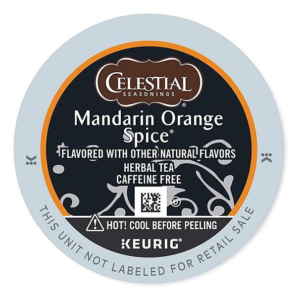 Celestial Seasonings Mandarin Orange Spice Herbal Tea, K-Cup Portion Pack for Keurig K-Cup Brewers, 24-Count 24 Count (Pack of 1)