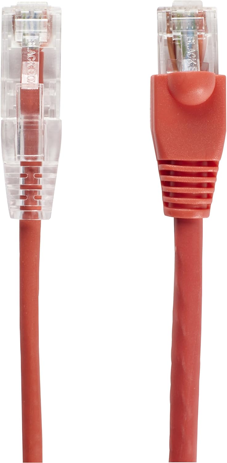 Black Box 7Ft Red Slim Cat6 28AWG Patch Cable (C6PC28-RD-07)