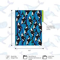 Barker Creek Designer File Folders Set of 12, Sea & Sky, Multi-Design, Reversible, Colorful Patterns Inside and Out