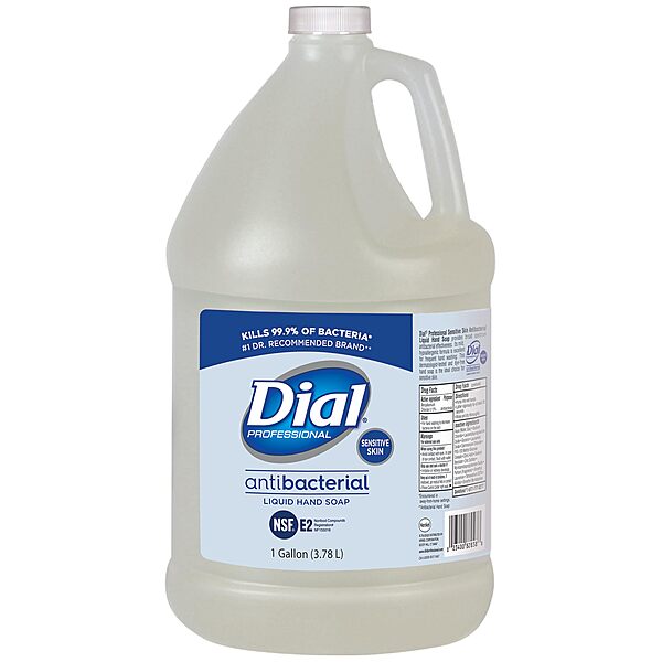 Dial Professional Sensitive Skin Antibacterial Liquid Hand Soap, 1 Gallon Refill, 128 Fl Oz Fresh 128 Fl Oz (Pack of 1)