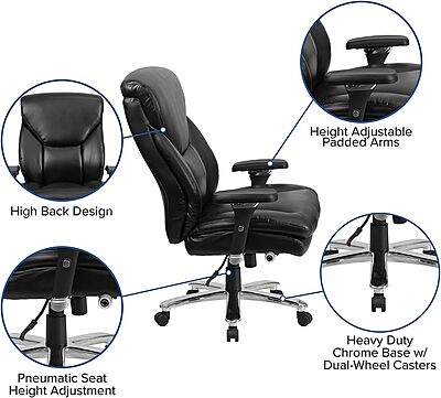 Flash Furniture HERCULES Series 24-7 Intensive Use Big & Tall Ergonomic High-Back Office Chair With Lumbar Knob And Headrest