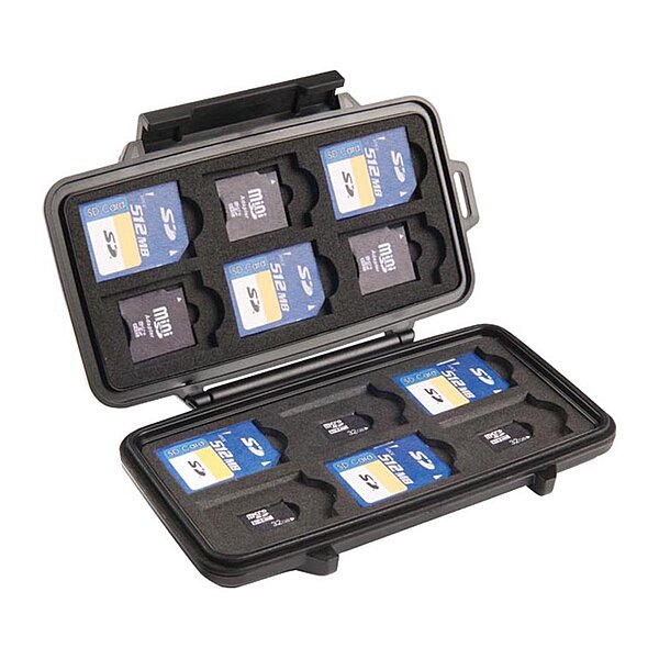 Pelican 009150-0100-110 Micro Memory Card Case Black