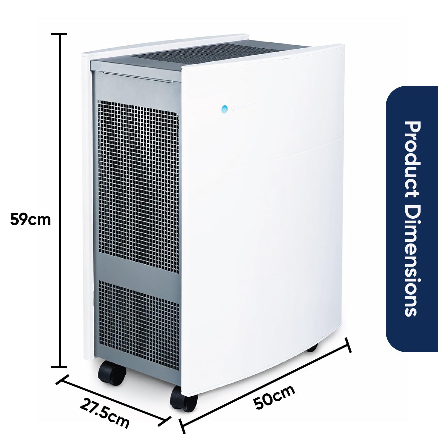 Dimension of Blueair Classic 680i Air Purifier with Particle Filter Cleans 775 sq. ft.