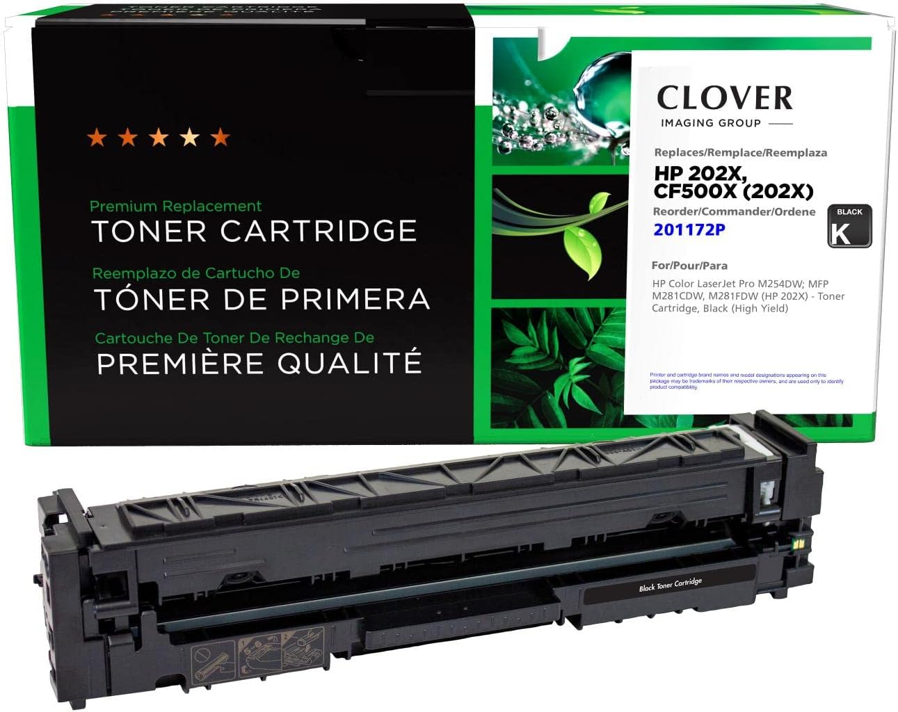 Clover Remanufactured High Yield Toner Cartridge Replacement for HP CF500X (HP 202X) | Black
