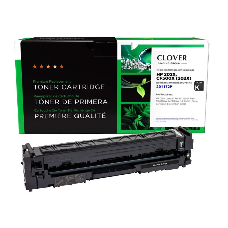 Clover Remanufactured High Yield Toner Cartridge Replacement for HP CF500X (HP 202X) | Black