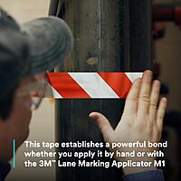 3M Striped Hazard Warning Tape 767 - High Visibility Vinyl Caution Tape for Floors, Walls and Pipes - 2' x 36 yards, 5 Mil