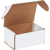 Aviditi White Corrugated Outside Tuck Mailing Boxes, 7 5/8" x 5 7/16" x 3 9/16", Pack of 25, Crush-Proof, For Shipping