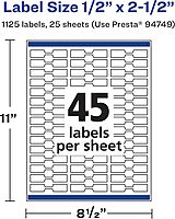 Avery Durable Waterproof Barbell Labels, Sure Feed Technology, 0.5" x 2.5"