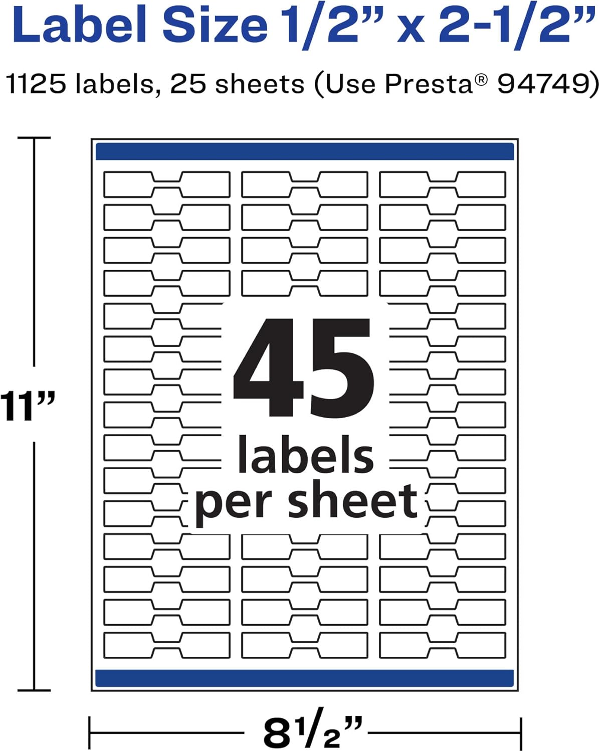 Avery Durable Waterproof Barbell Labels, Sure Feed Technology, 0.5" x 2.5"