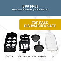 West Bend Breakfast Station 2-Slice Toaster and Egg Cooker/Poacher with Removable Pre-Cooked Meat and Vegetable Warming Tray for Perfect Breakfast Sandwiches, 1200-Watts, Black