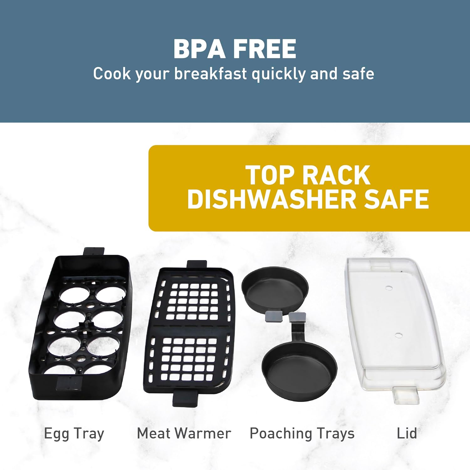 West Bend Breakfast Station 2-Slice Toaster and Egg Cooker/Poacher with Removable Pre-Cooked Meat and Vegetable Warming Tray