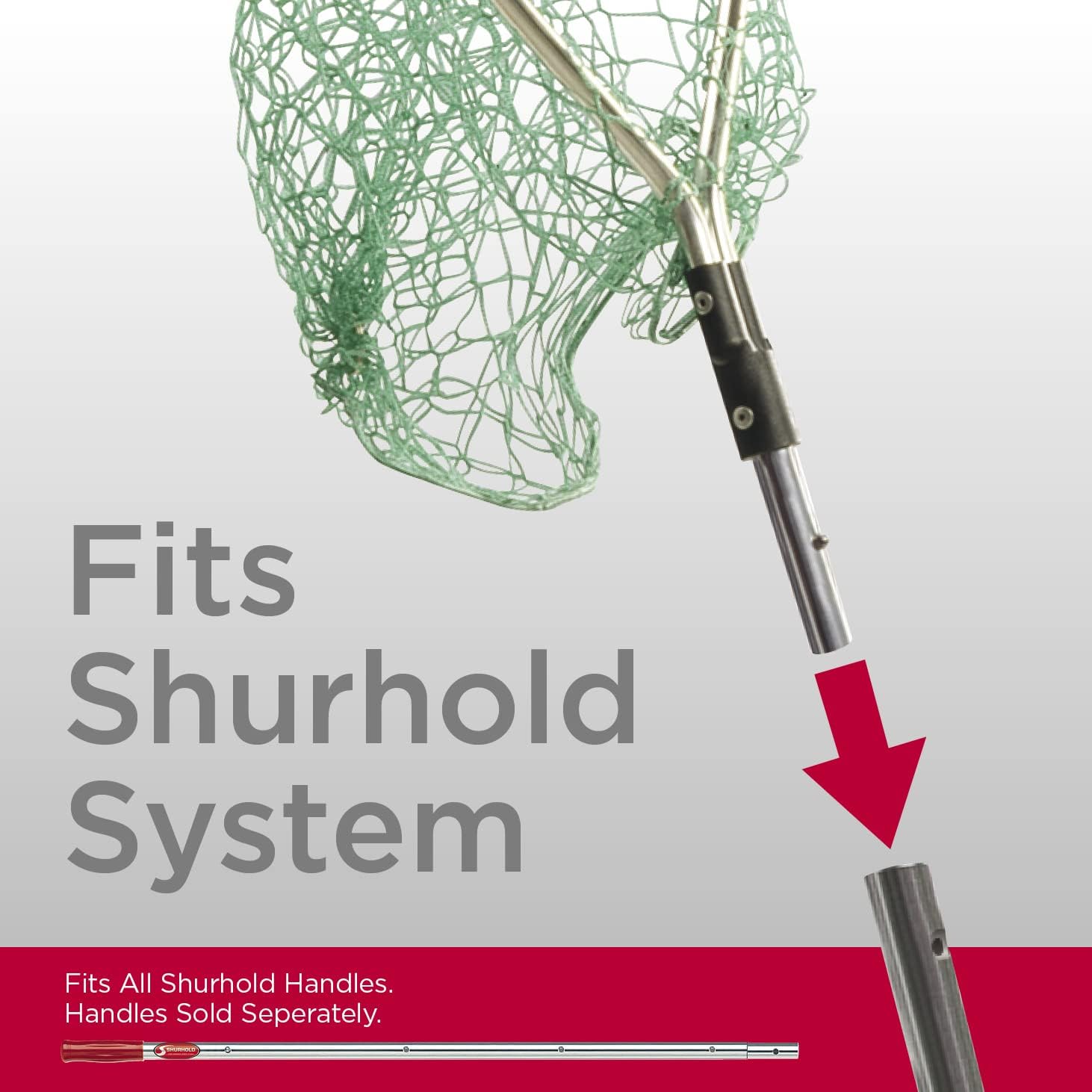 Shurhold 1820 17" x 20" x 30" Pear Shape Landing Net Red