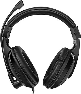 Adesso Xtream H5 - 3.5mm Stereo Headset with Microphone - Noise Cancelling - Wired- Lightweight - Works with Computer, Tablet and Smartphone. Ideal