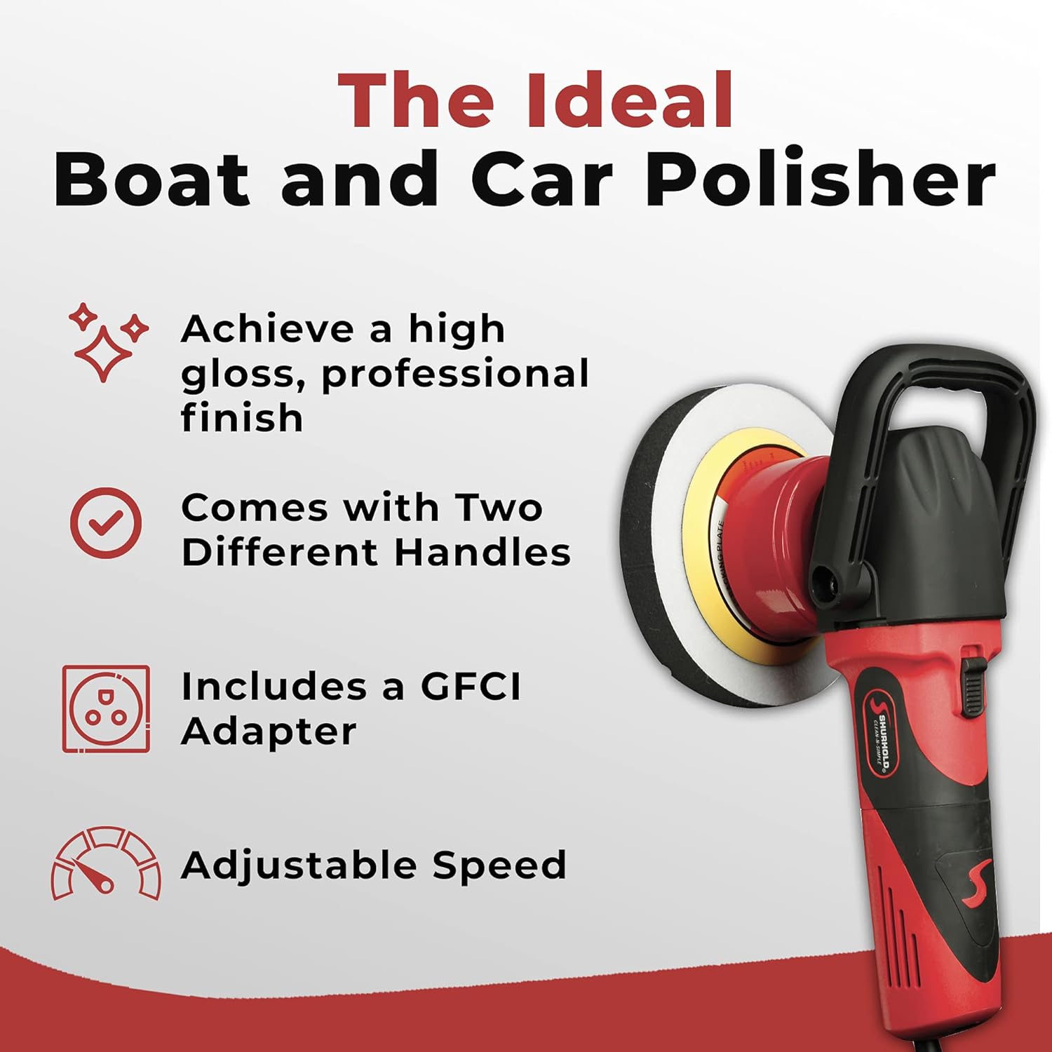 Shurhold 3101 Dual Action Random Orbital Car Boat Buffer Polisher Starter Kit with 16oz Pro Polish Wax & Sealant