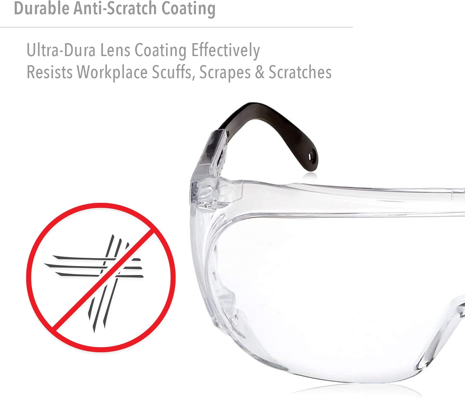 Honeywell Uvex Ultra-Spec 2000 Visitor Specs Safety Glasses with Clear Ultra-Dura Anti-Scratch Lens (S0300)