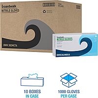 Boardwalk Disposable Examination Nitrile Gloves, Medium, Blue, 5mil, Box Of 100 Gloves