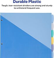 Avery Write & Erase Pocket Plastic Dividers for 3 Ring Binders, 8-Tab Sets, Multicolor, Tabs Viewable Beyond Sheet Protectors, 1 Set (16177) Multicolor One Size 1 pack