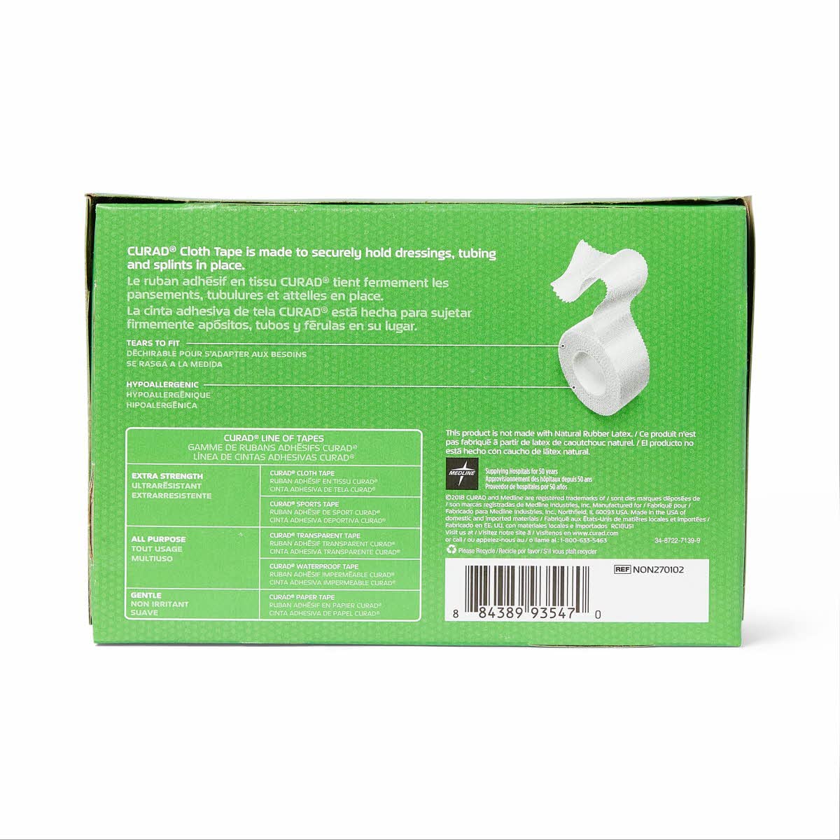 CURAD Cloth Silk Adhesive Medical Tape, 2 Inch x 10 Yard Roll, Box of 6 2" x 10 yd (Pack of 6)