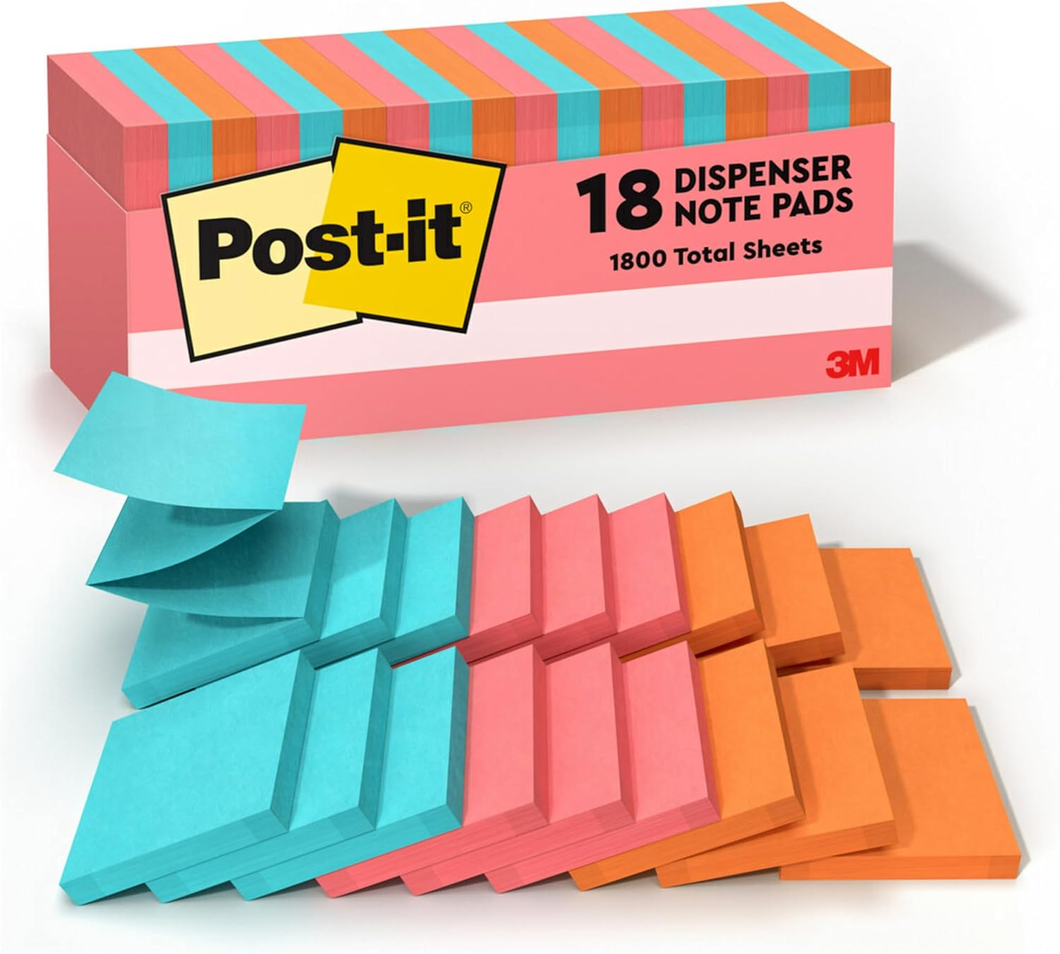 Post-it Pop-up Notes, 3x3 in, 18 Pads, America's #1 Favorite Sticky Notes, Poptimistic Collection, Bright Colors (Pink
