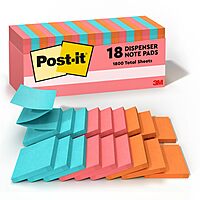Post-it Pop-up Notes, 3x3 in, 18 Pads, America's #1 Favorite Sticky Notes, Poptimistic Collection, Bright Colors (Pink, Orange, Blue), Clean Removal, Recyclable (R330-18CTCP)