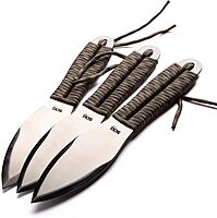 SOG Fling Throwing Knives- 3 Pack Balanced Throwing Knife Set with 2.8 Inch Steel Blades and 7 Feet Paracord Wrapped