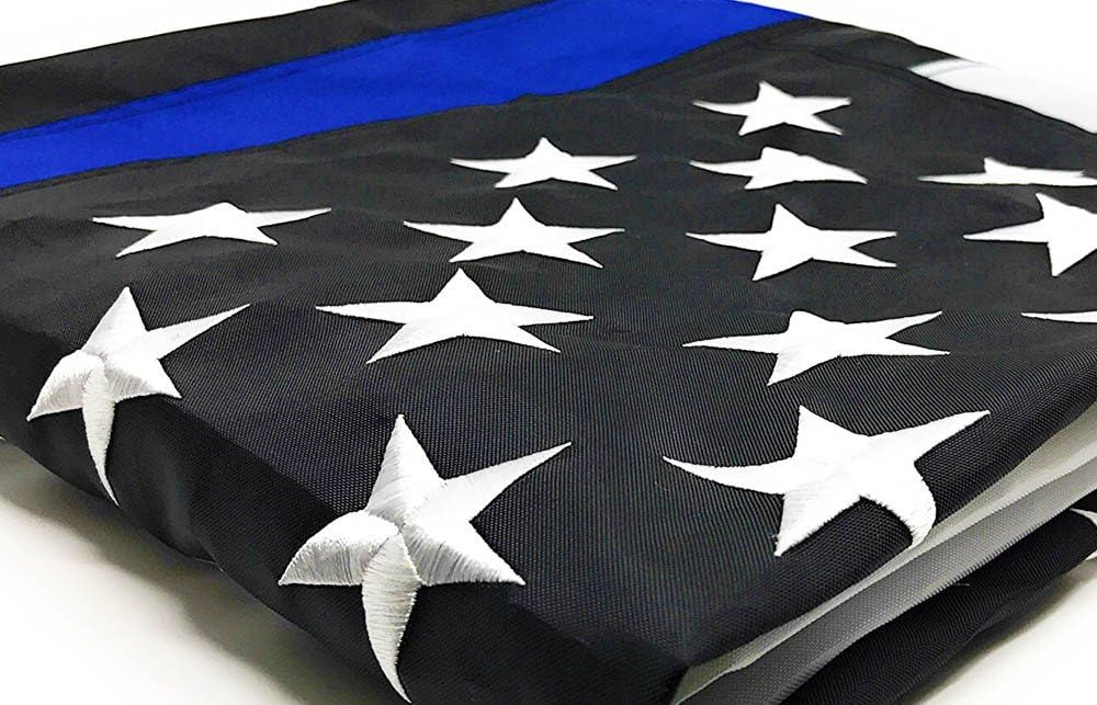 THIN BLUE LINE USA DuraSleek Thin Blue Line American Flag, Sewn & Embroidered