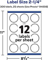 AVERY Matte White Removable Starburst Labels, 2.25 in, Sure Feed Technology, Print-to-the-Edge, Laser/Inkjet Printable