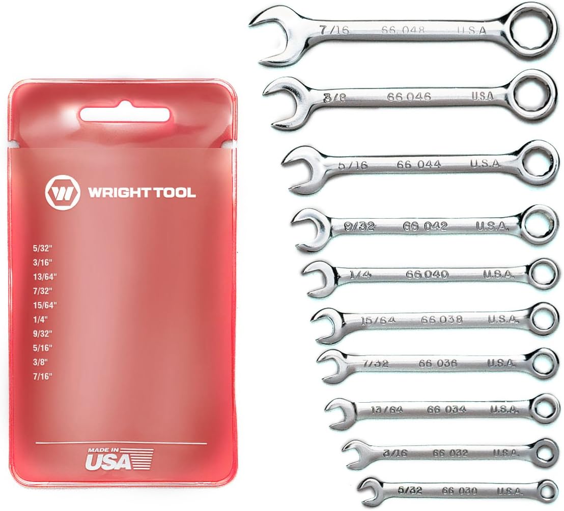 Wright Tool 787 Miniature Combination Wrench Set (10-Piece)